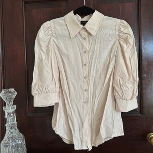 Elegant Cream Puff Sleeve Blouse